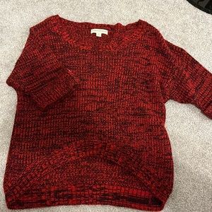 poof excellence red and black sweater small